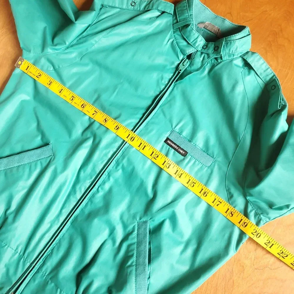Classic Members Only Jacket Kids 7/8 Teal Green Vintage Iconic Bomber Racer